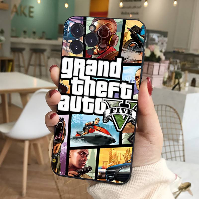 Rockstar Gta 5 Grand Phone Case Soft for iphone 14 13 12 11 Pro Mini XS MAX 8 7 6 Plus X XS XR Cover. 