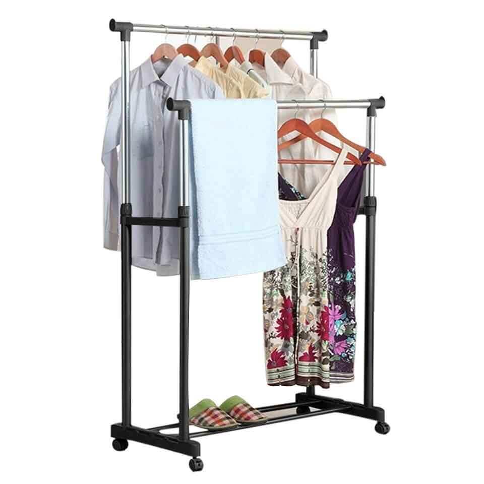 Double Pole Telescopic Stainless Steel Clothes Rack High Quality Daraz .bd