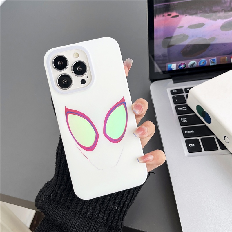Cartoon cute Street fashion Spider-Man Double layer coating plating lucency Couples Soft Phone Case Suitable for IPhone15 15Pro 15ProMax 14ProMax 14 14Pro 13 13Pro 13PM 12 12Pro 11. 