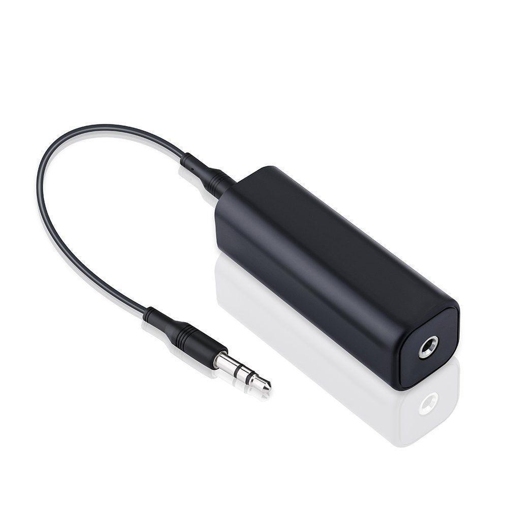 Ground Loop Noise Filter Isolator & 3.5mm Cable for Home Stereo Car Audio System