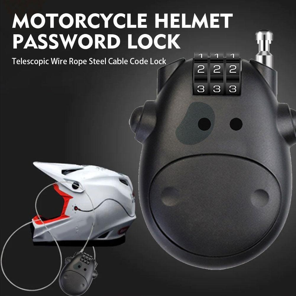 Cow Look Unique Make - Helmet Lock 3 Digit Cable Lock Multi Purpus. 