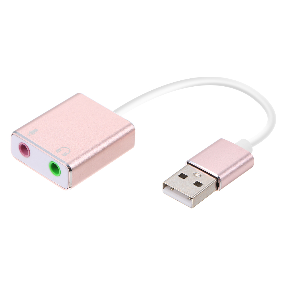 USB External Sound Card Hi-Fi Magic Voice 7.1 CH Audio Card Adapter USB to Jack 3.5mm Earphone Microphone Speaker for Laptop PC(Pink). 