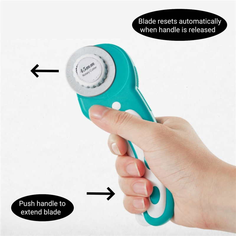 45mm Rotary Cutter for Fabric Crochet Edge Skip Blade Perforating with 8Pcs Rotary Blades 1Set. 