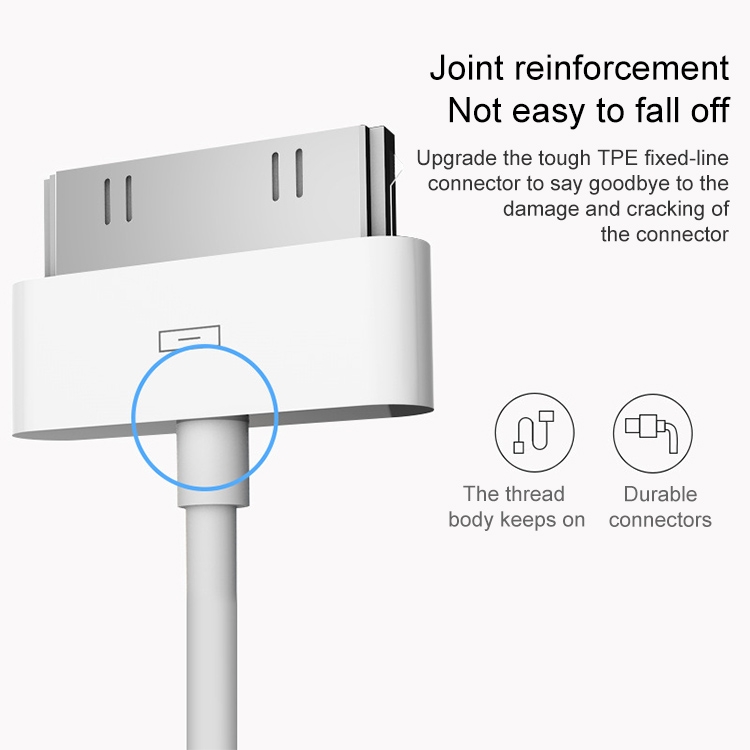 USB Data Cable for New iPad (iPad 3) / iPad 2/ iPad, iPhone 4 & 4S, iPhone 3GS/3G, iPod touch, Length: 1m ()(White). 