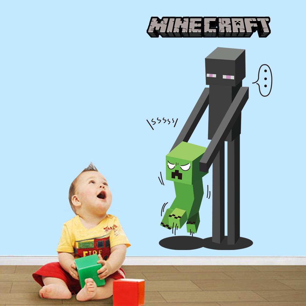 MineCraft Game 3D Enderman Catch Baby Creeper DIY Home Decal Decor Wall Mural Decoration Sticker. 