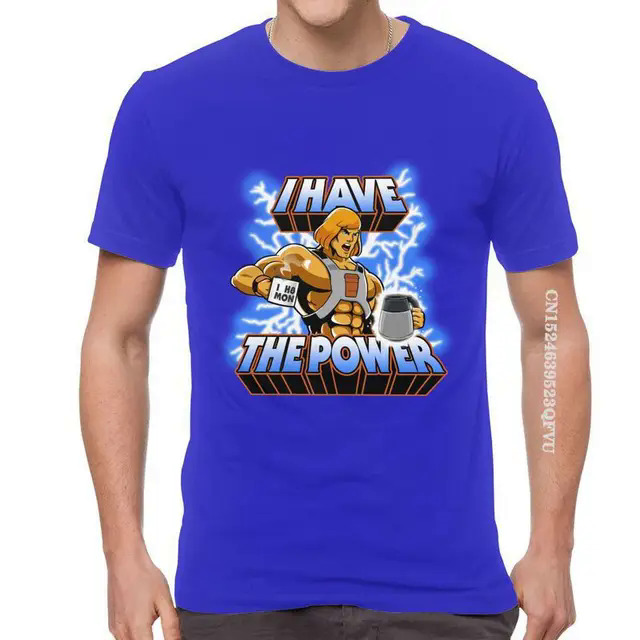 Men's By The Power Of Coffee T Shirts Graphic He-Man And The Masters Of The Universe Tshirt T Shirt Cotton Oversized Tee. 