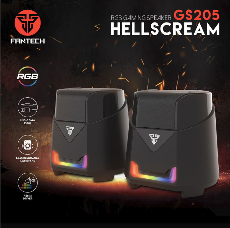 FANTECH GS205 HELLSCREAM Gaming Speakers USB And 3.5MM Plug Wired RGB PC Sound Box For Computer Game FPS MOBA RPG Gamers