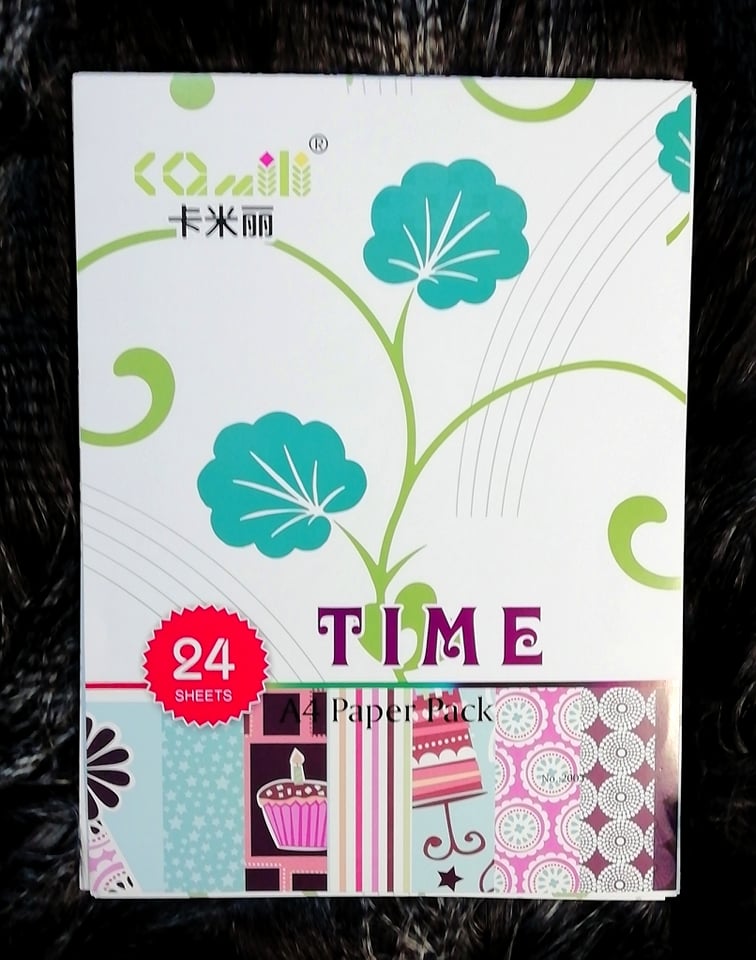 TIME Scrapbooking paper pack A4size (24 Sheets). 