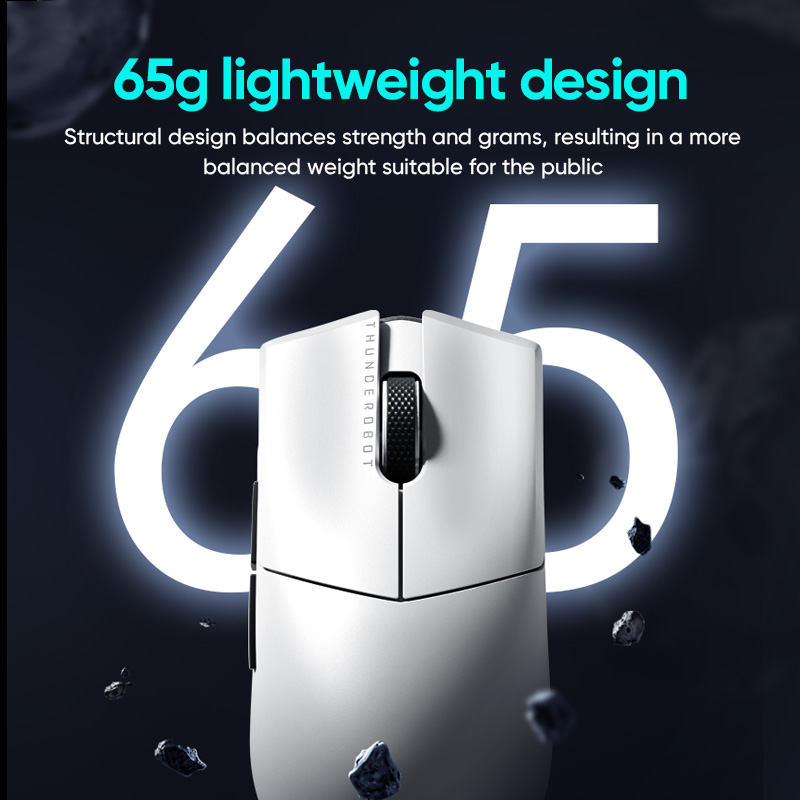 Thunderobot ML903 three-mode mouse gaming esports Wireless Bluetooth 2.4G wired 4K ultra-lightweight design PAW3395 charging. 