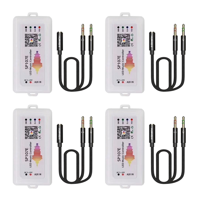 4X WIFI RGB SP107E Pixel IC SPI Music Bluetooth Controller for WS2812 SK6812 SK9822 RGBW APA102 LPD8806 Strip DC5-24V. 
