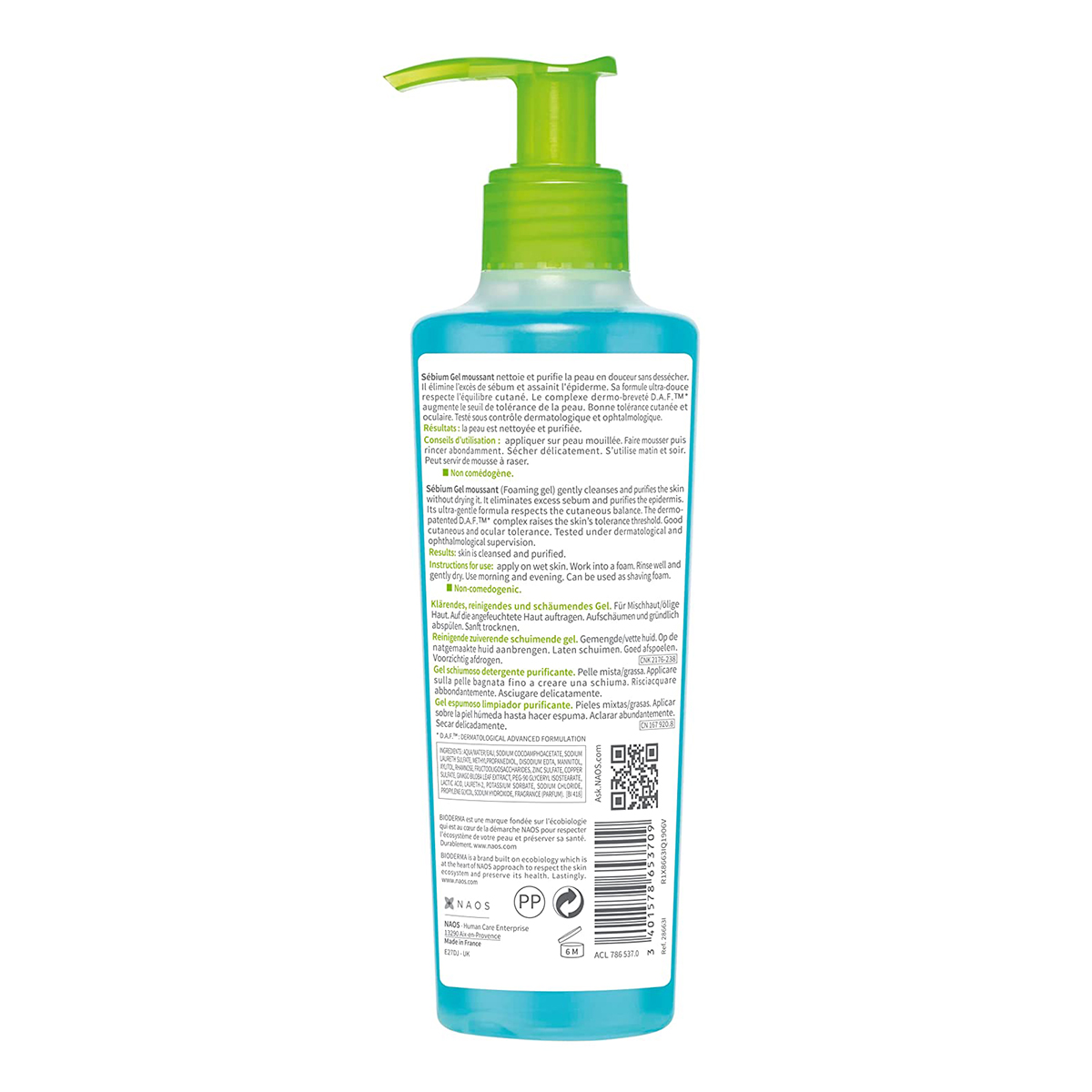 Bioderma Sebium Purifying cleansing foaming gel 200ml. 