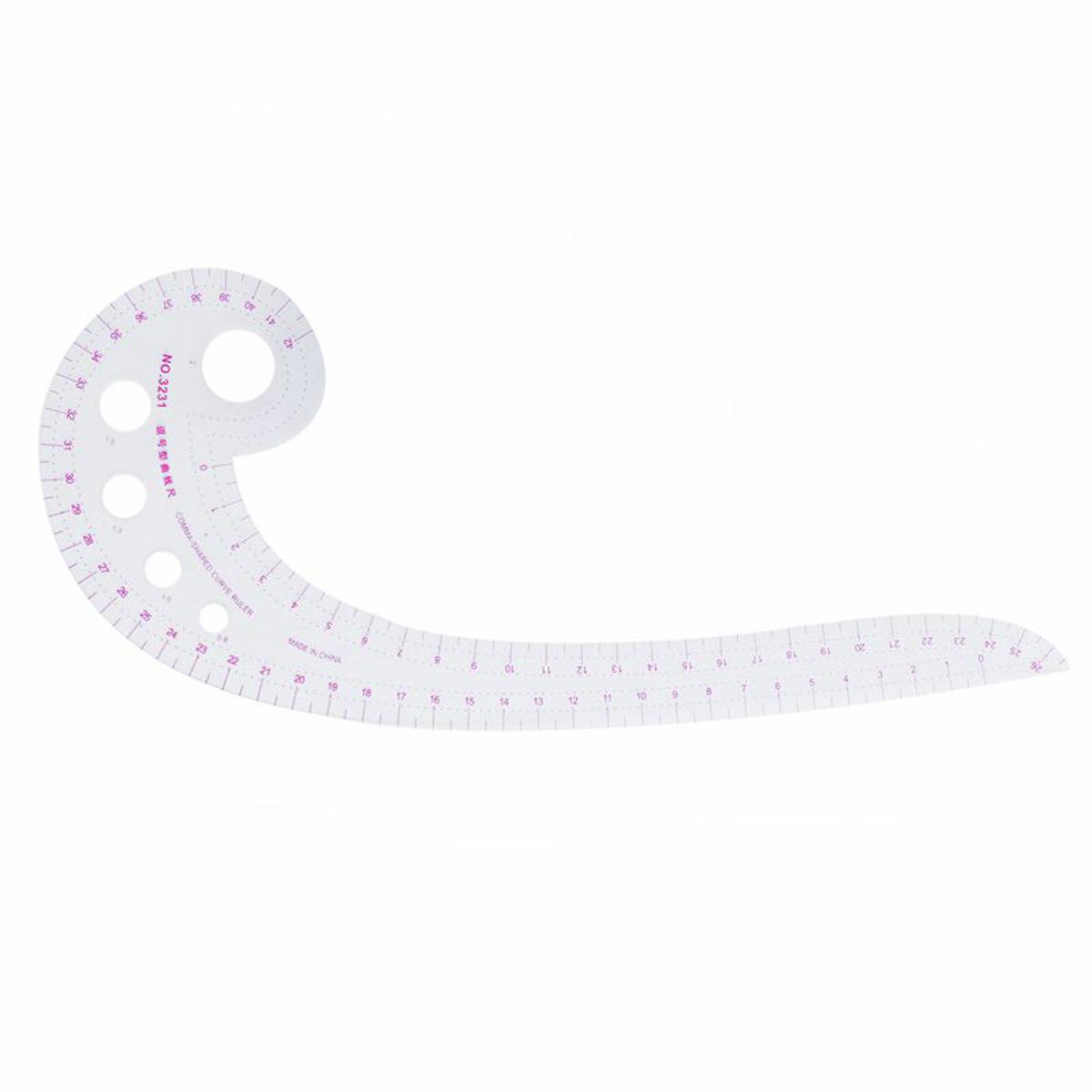 New ODIAL(R) 11.8" Long Comma haped Platic Tranparent French Curve Ruler pline
