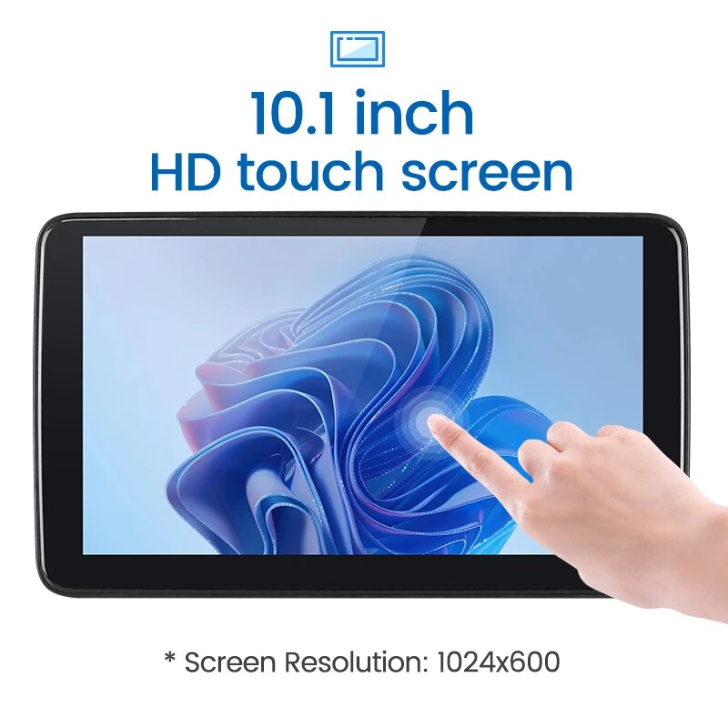 10.1 Inch Car Monitor Headrest Entertainment Auto Touch Screen Tablet Support Bluetooth USB TF Slot MP5 Player Mirror Link. 