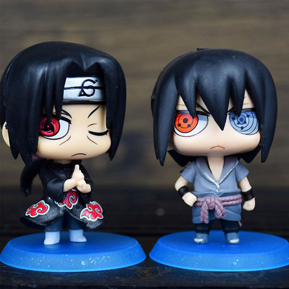 Hot 6pcs/set Naruto Shippuden Anime figure Hinata Sasuke Itachi Kakashi Obito action Figures Q Version PVCToys Dolls Kid Gift. 