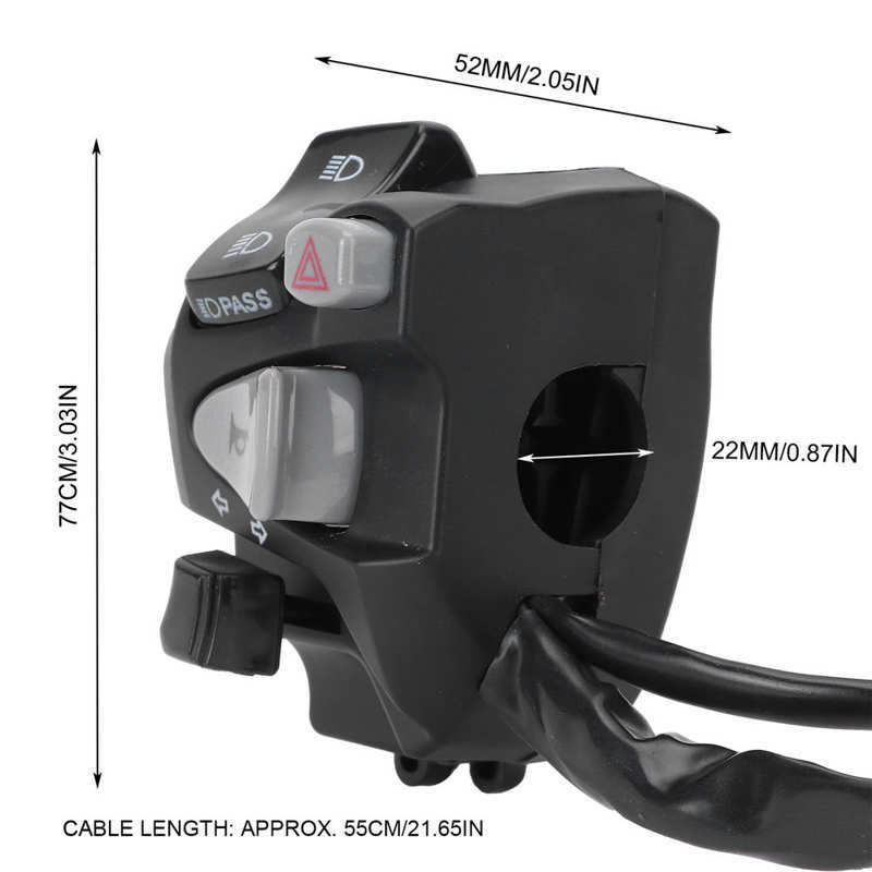22mm Handlebar Switch Low/High Beam Control Button Replacement for Honda MSX SF 125. 