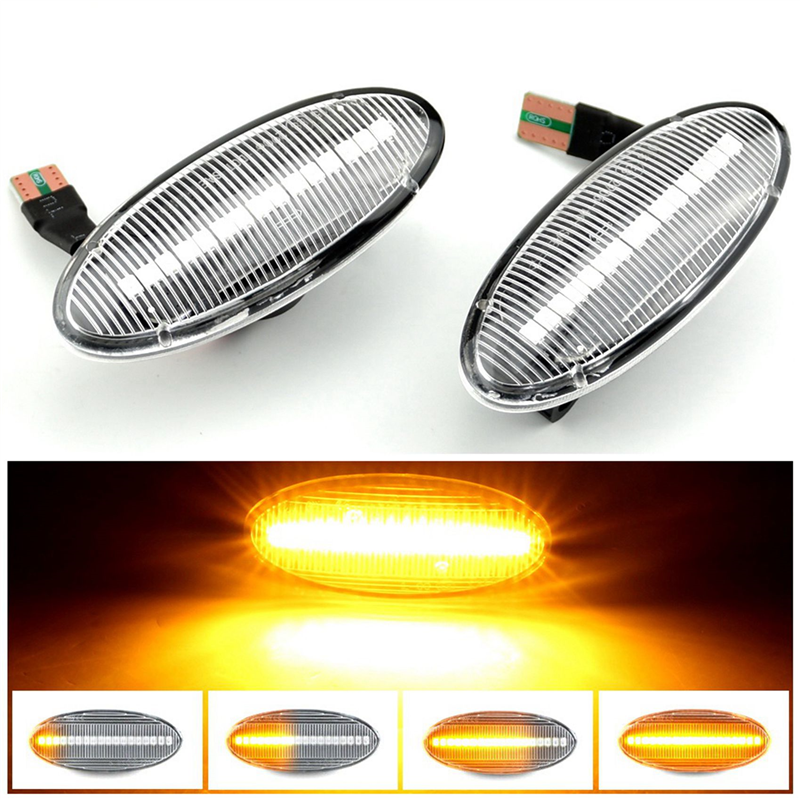 4x Car LED Dynamic Side Marker Signal Lamp Light Turn Lamp for J10 T31 Cube Juke Leaf Micra White