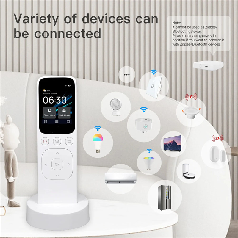 Wifi Tuya Smart Central Control Panel Wireless Touch Screen Handheld IR Remote Controller for Home Appliance Easy Install Easy to Use. 