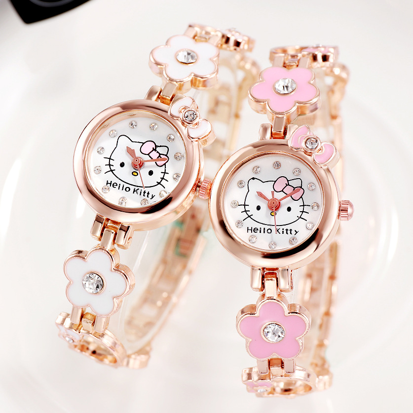 New Fashion kt Cat Elementary School Children Women's Watch Children's Watch Baby Quartz Electronic Watch Prize Claw Doll