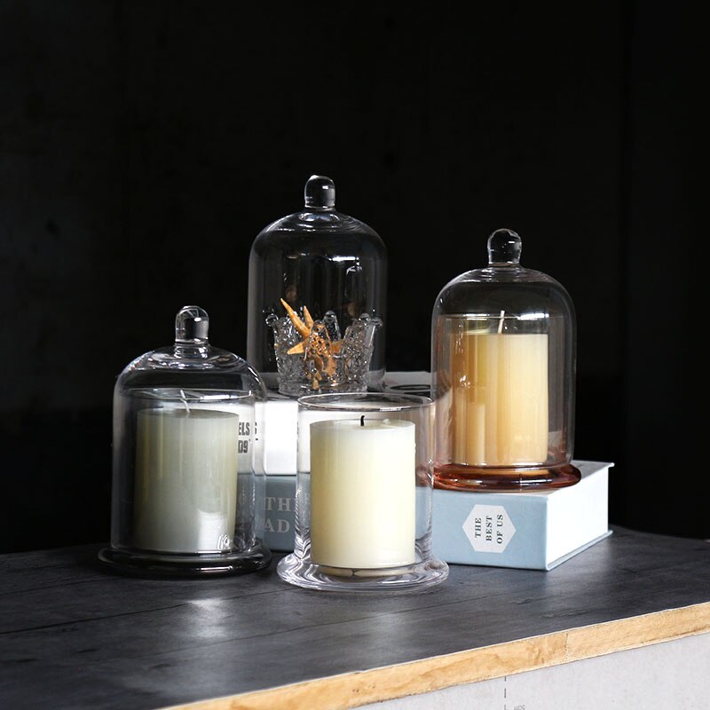 1PC Glass Jars for Candles Dome Cloche Bell Jar Scented Candle Making Kit Candle Vessels Bulk Empty Container 190ML/220ML. 
