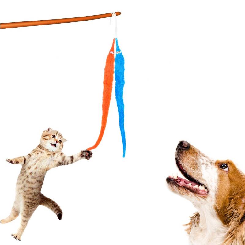 6pcs Magic Worm Toy Worm On a String Fuzzy Worm Wiggly Worm Twisty Toy Cat Wand Toy Trick Toy Carnival Party Favor Gift for Kids. 