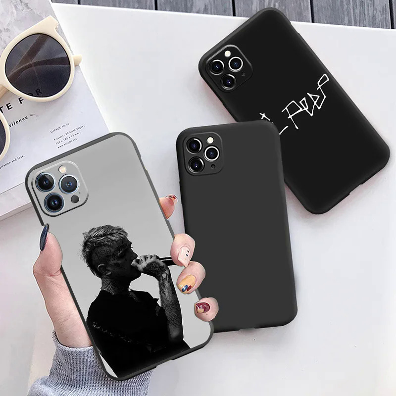【Pioneer Gong】Black Silicone Lil Peep Phone Case for iphone 14ProMax 13 11 12 Pro XS Max Mini XR SE 2022 8 7 14 Plus X Love Soft Matte Cover. 