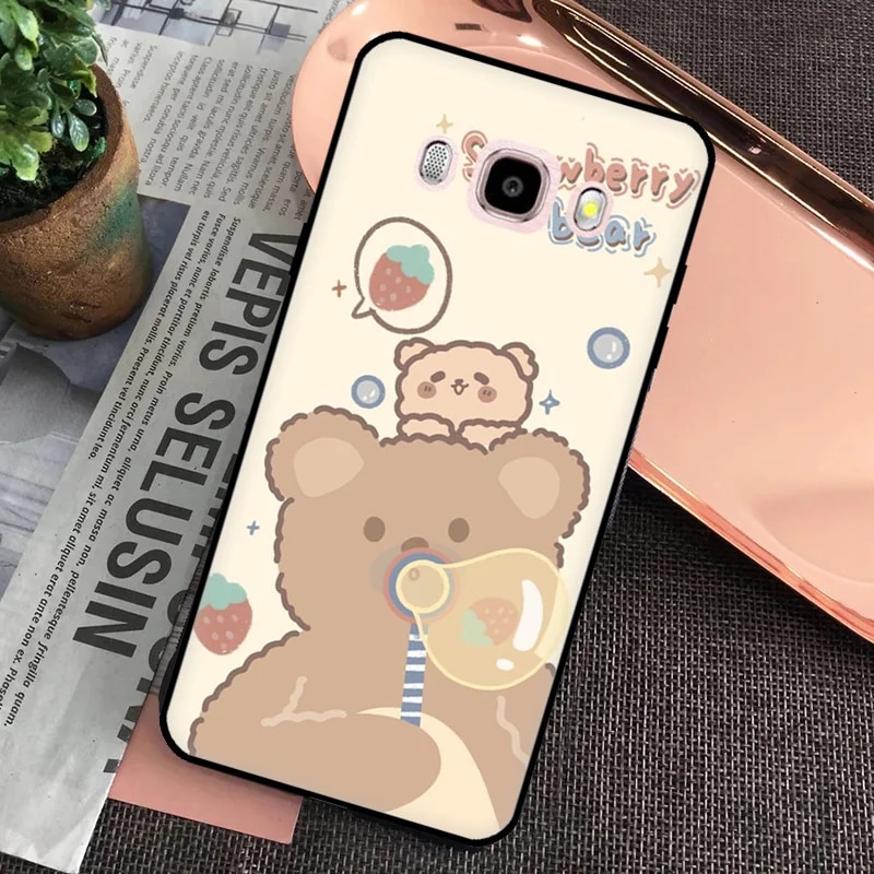 Kawaii Cute Bears Korean Animal Case For Samsung Galaxy J3 J5 J7 2016 A3 A5 2017 A6 A8 J4 J6 Plus J8 A9 2018 Phone Cover. 