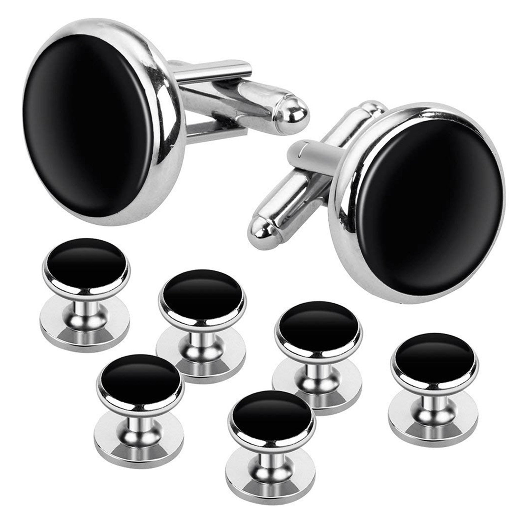 Cufflinks and Studs Set for Shirts Business 2x Cufflinks and 6 Studs & 2x Fruit Cuff Links Golden. 