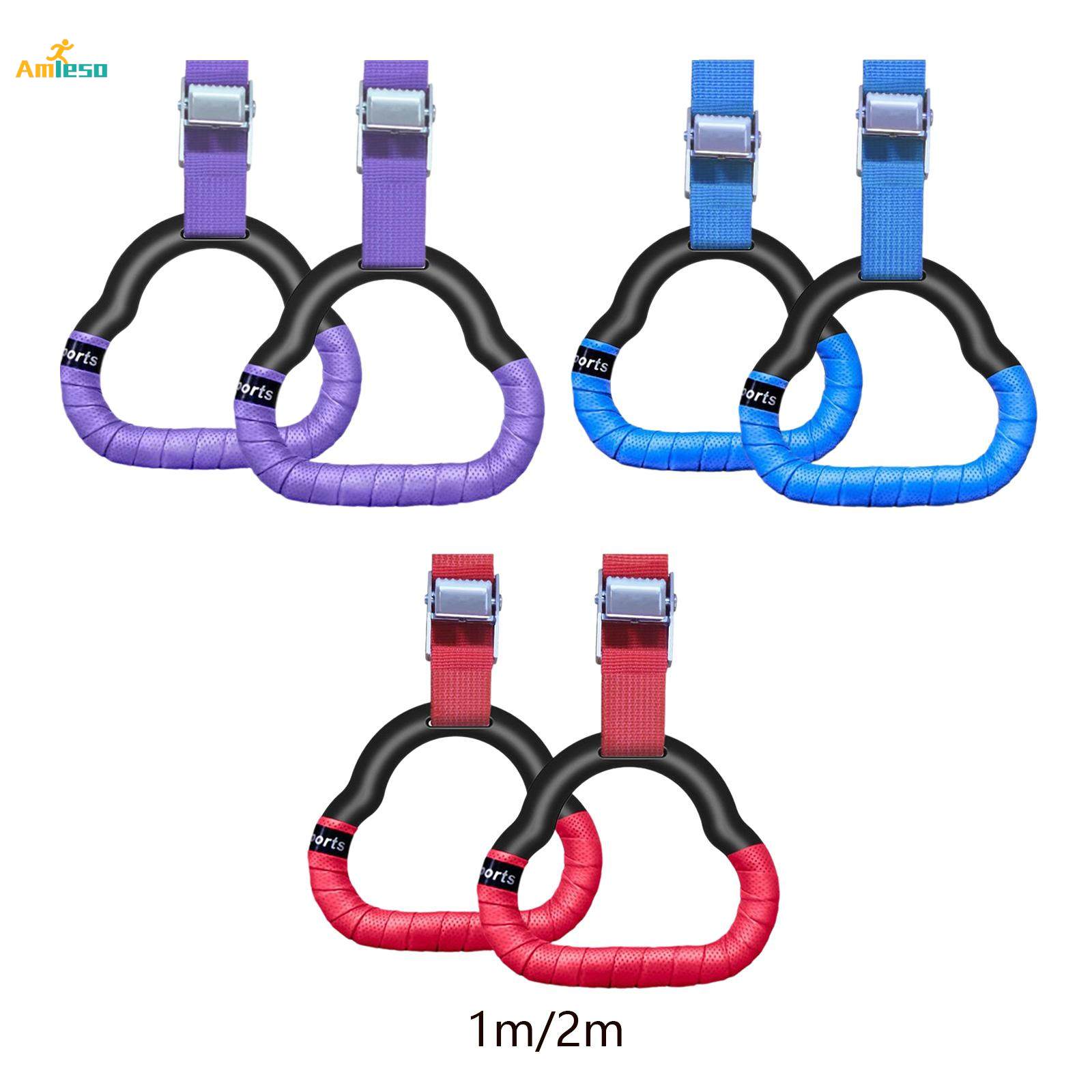 Gymnastics Rings Bar Attachment for Kids Adjustable Pull up Rings Training for. 