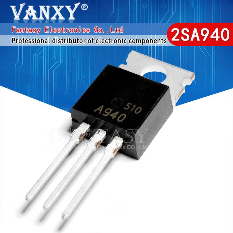 2Pcs- A940 2SA940 2SA-940 KSA940 PNP Transistor 150V 1.5A 25W Silicon Plastic Bipolar Power Transistor TO-220 General Purpose Amplifier Power MOSFET 3 Pin Leads. 