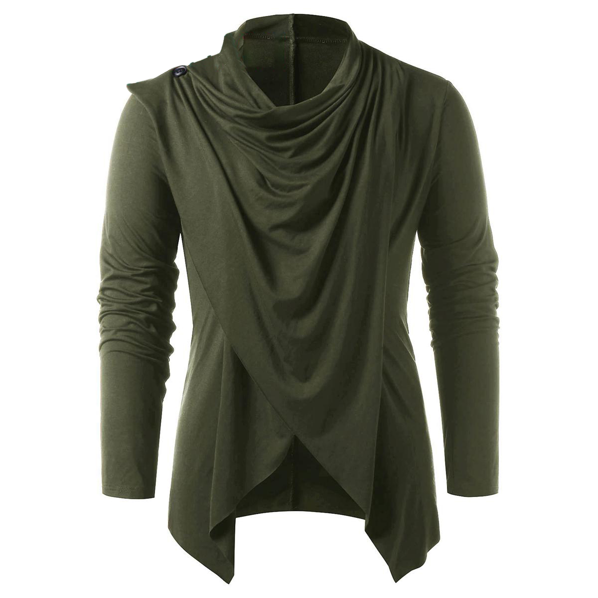 Flipkart Shawl Neck T Shirts Men Autumn Shirt Vintage Long Sleeves