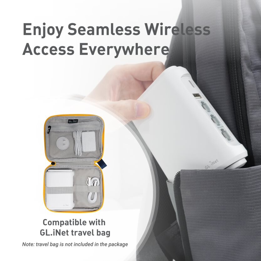GL.iNet GL-SFT1200 (Opal) Secure Travel WiFi - AC1200 Dual Band Gigabit Ethernet Wireless Internet Router. 