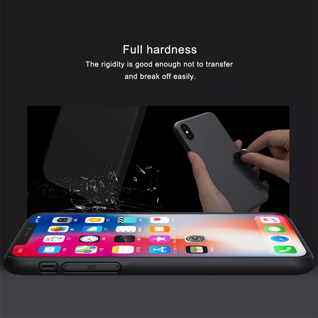 For iPhone X XS Case Cover Nillkin Phone Case Super Frosted Shield Matte Hard PC Back Cover Black protector Case For iPhone XS. 