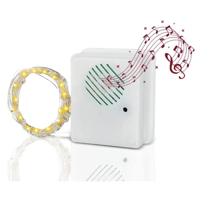 DIY Xmas Sound Sensor with LED String for Xmas Tree Decor, Warm White