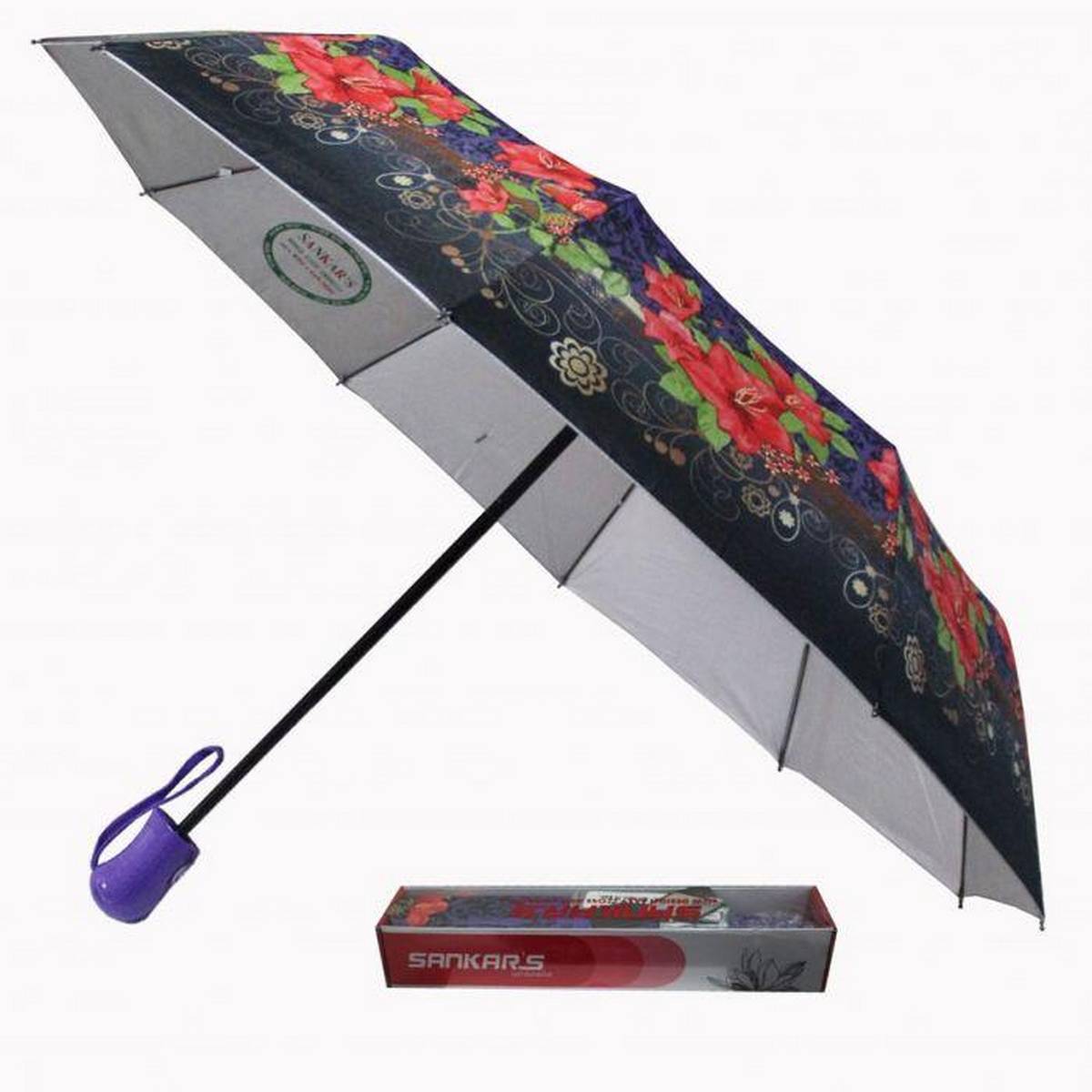1 Pc Colorful, Stylish & Fashionable Auto Open Umbrella For Men, Women, Girls, & Boys