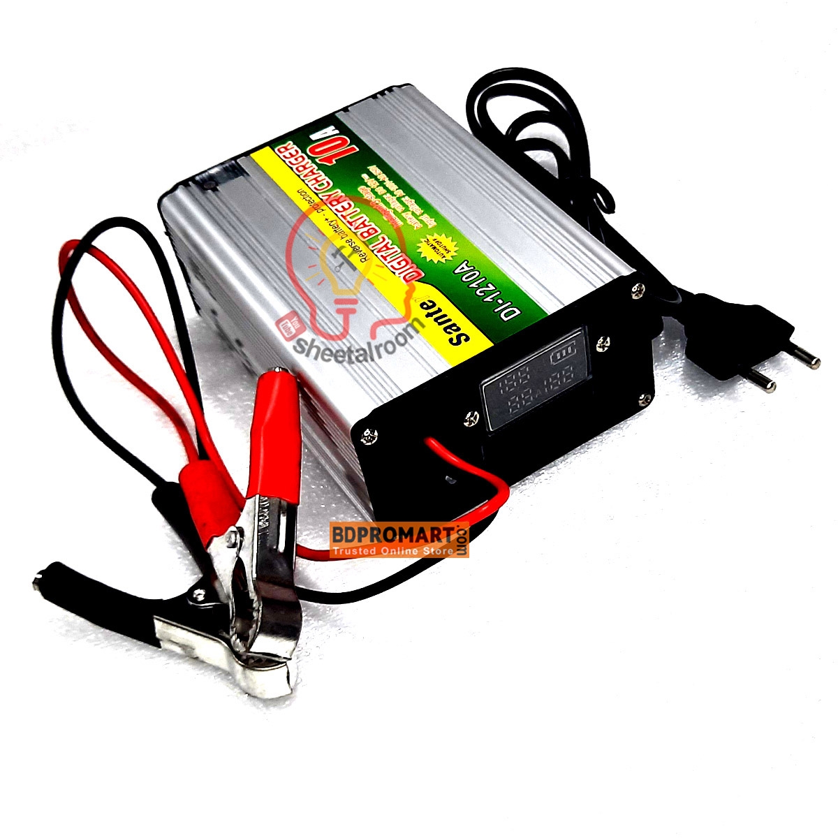 12v 10A Digital Battery Charger Full Auto & Digital Display For 12v 10A to 120A IPS Battery, Dry Battery, acid Battery, Solar Battery. 