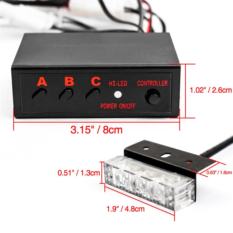 One Drag Four Strobe Lights Strobe Lights Signal Lights Car LED Lights General Car Supplies,Yellow Light. 