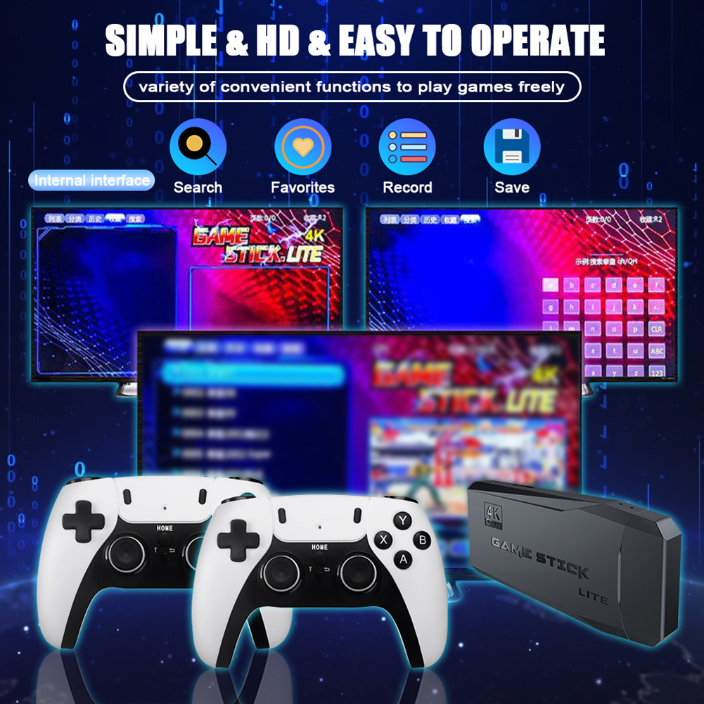 M8 Pro Game Stick 32/64/128GB 20000+ Video Game Console 2.4G Double Wireless Controller Retro Game TV Stick Retro Classic Games. 