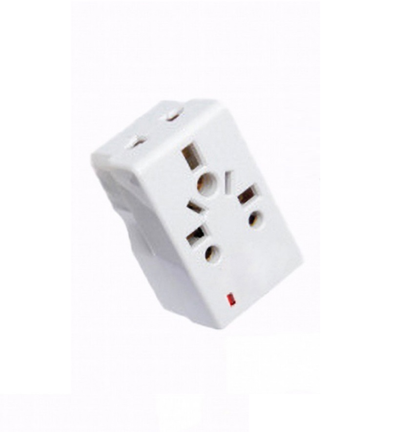 Universal Multiplug 3 pin Socket Adapter Power Adaptor Three pin. 
