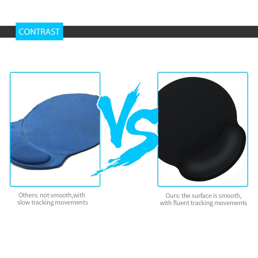 Wrist Rest Mouse Pad Memory Foam Ergonomic Design Office Mouse Pad with Non-slip Wrist Support. 