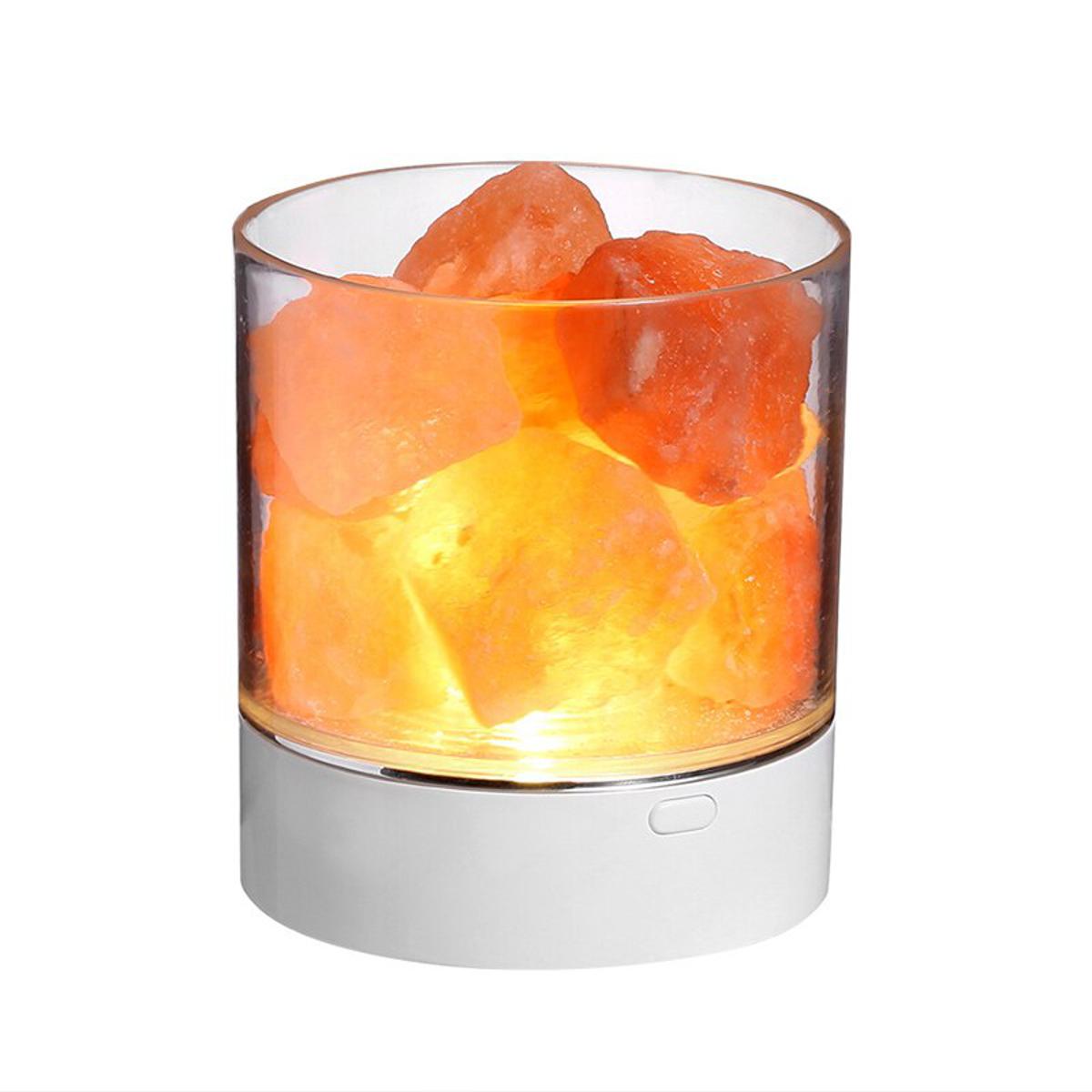 Himalayan Salt Lamp Natural Crystal Light USB Rechargable Colorful Lava Light Air Purifier Mood Creator Release Negative Ions