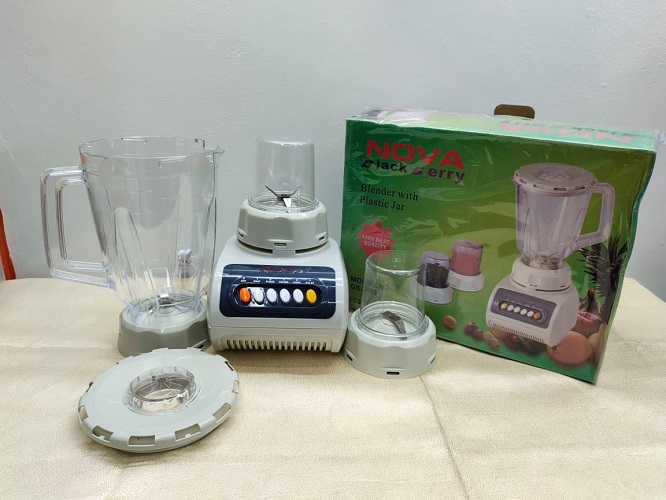 Nova Blackberry Blender-3 IN 1 . Nova Electric Blender Plus Mixer Grinder 3 in 1. 250 Watt. Juicer Blenders 1.5 Litter. CD:O50.