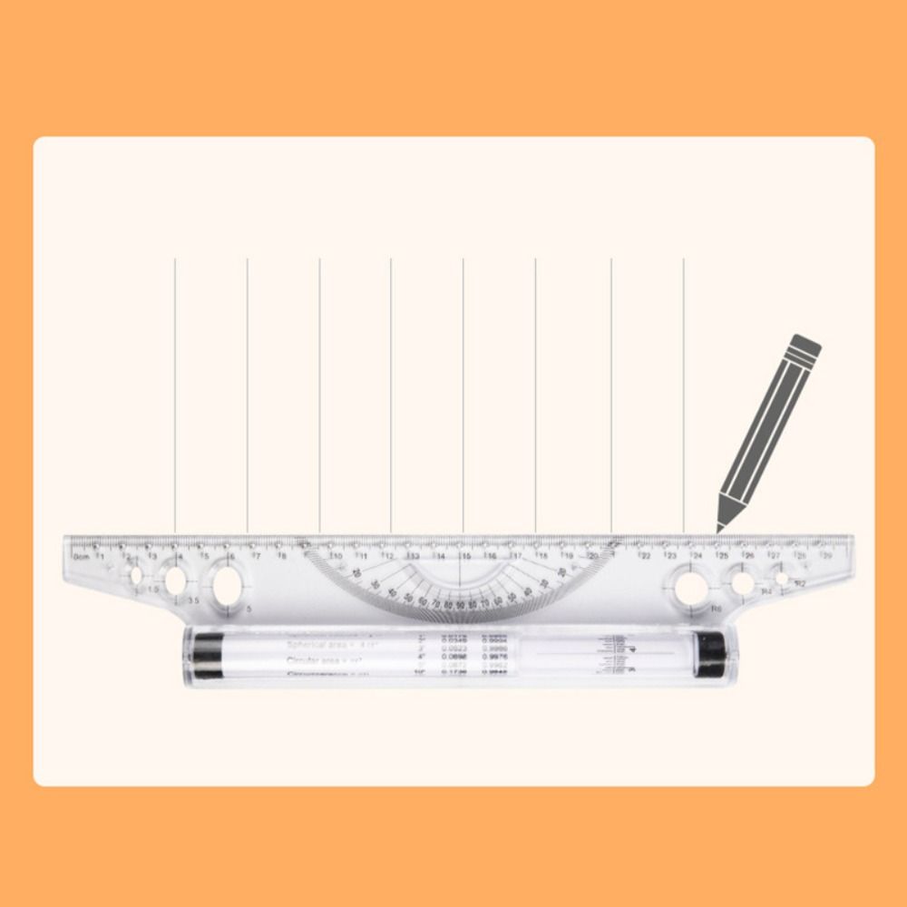 Transparent Parallel Roller Ruler Multi Function 15/30CM Plastic Stationery Scale Angle Balance Ruler Architectural Amour zii. 
