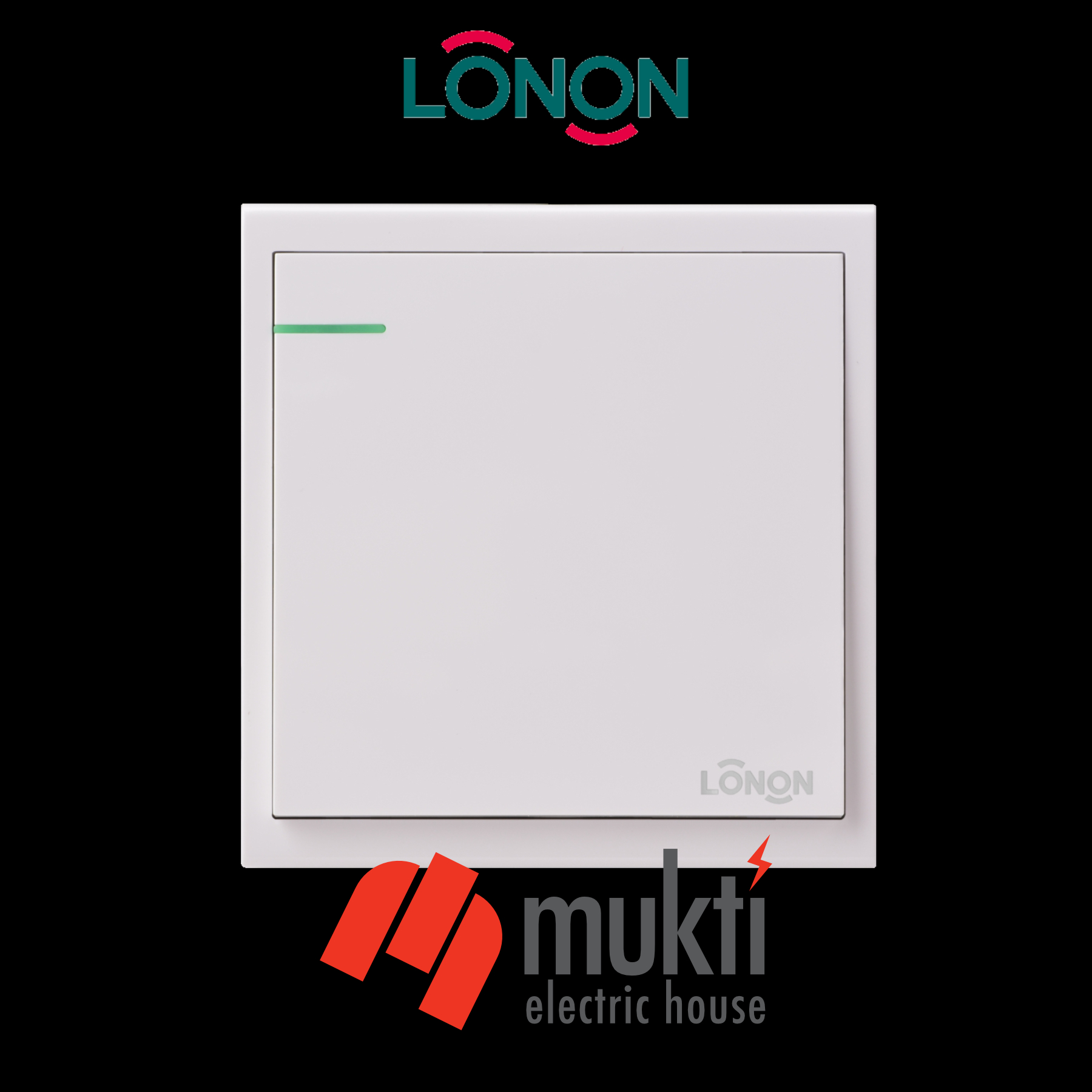 LONON K5 Series 16A One Gang White Electrical Wall Outlet Switch Socket 1Gang 100% Copper
