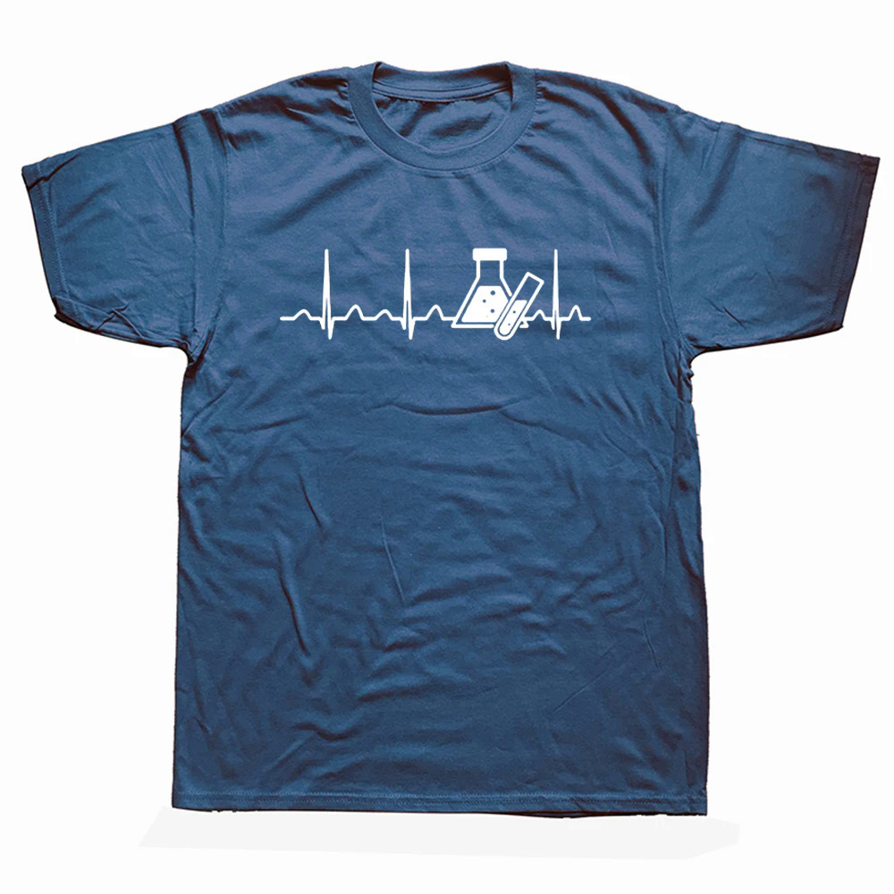 Funny Chemistry Heartbeat T Shirts Graphic Cotton Streetwear Short