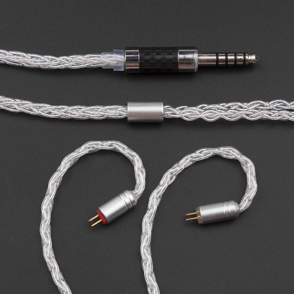 Yinyoo H3 H5 8 Core Upgraded Silver Plated Earphone Cables With Mmcx/2pin For Blon Bl-01 Bl-03 Asx Zsx Edx Dq6 Cca Ca16 Ckx. 