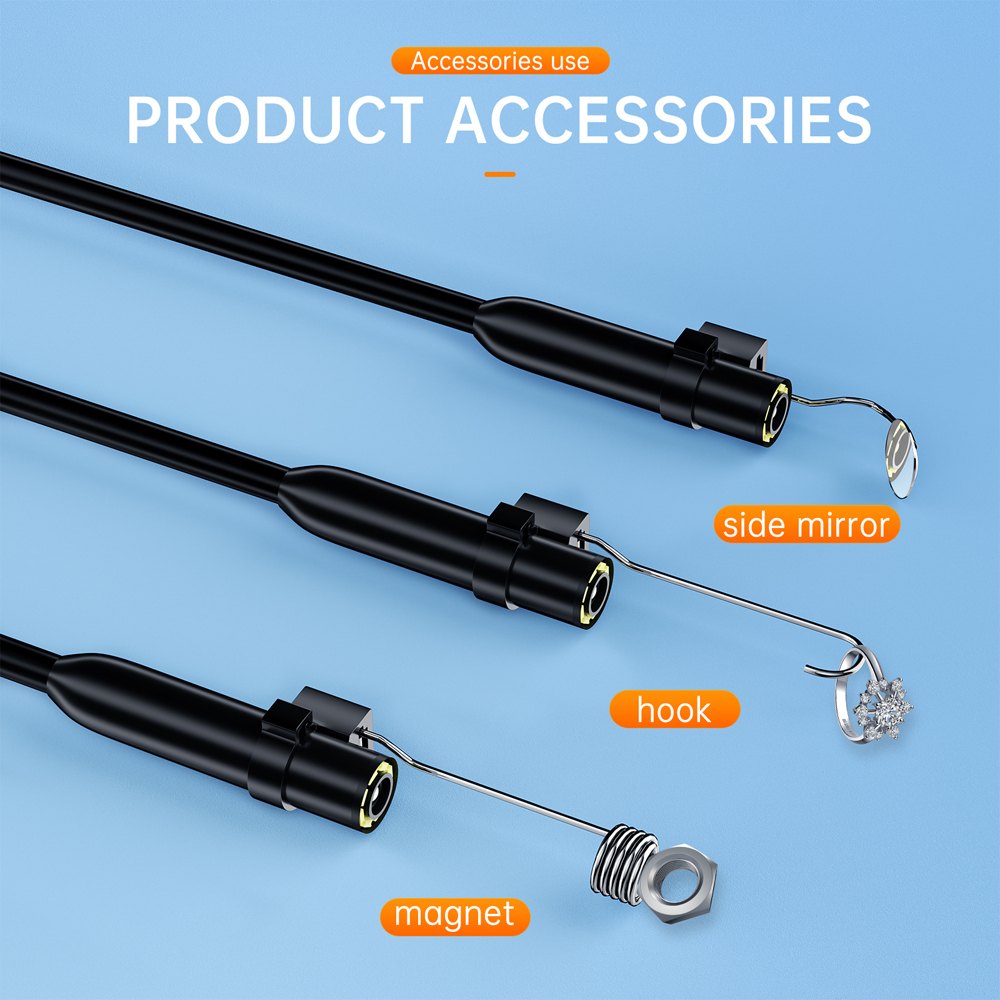 Android Endoscope Inspection Camera 2 in 1 IOS Type-C Mini Inspection Camera for IOS iphone Waterproof Pipeline Borescope. 