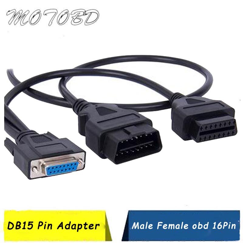 111CM OBD16Pin To DB 15 Pin Serial rt Extension Line Male 16 Pin DB 15pin Obd2 Connector 15 Pin Female Car Obdii Cable Adapter. 