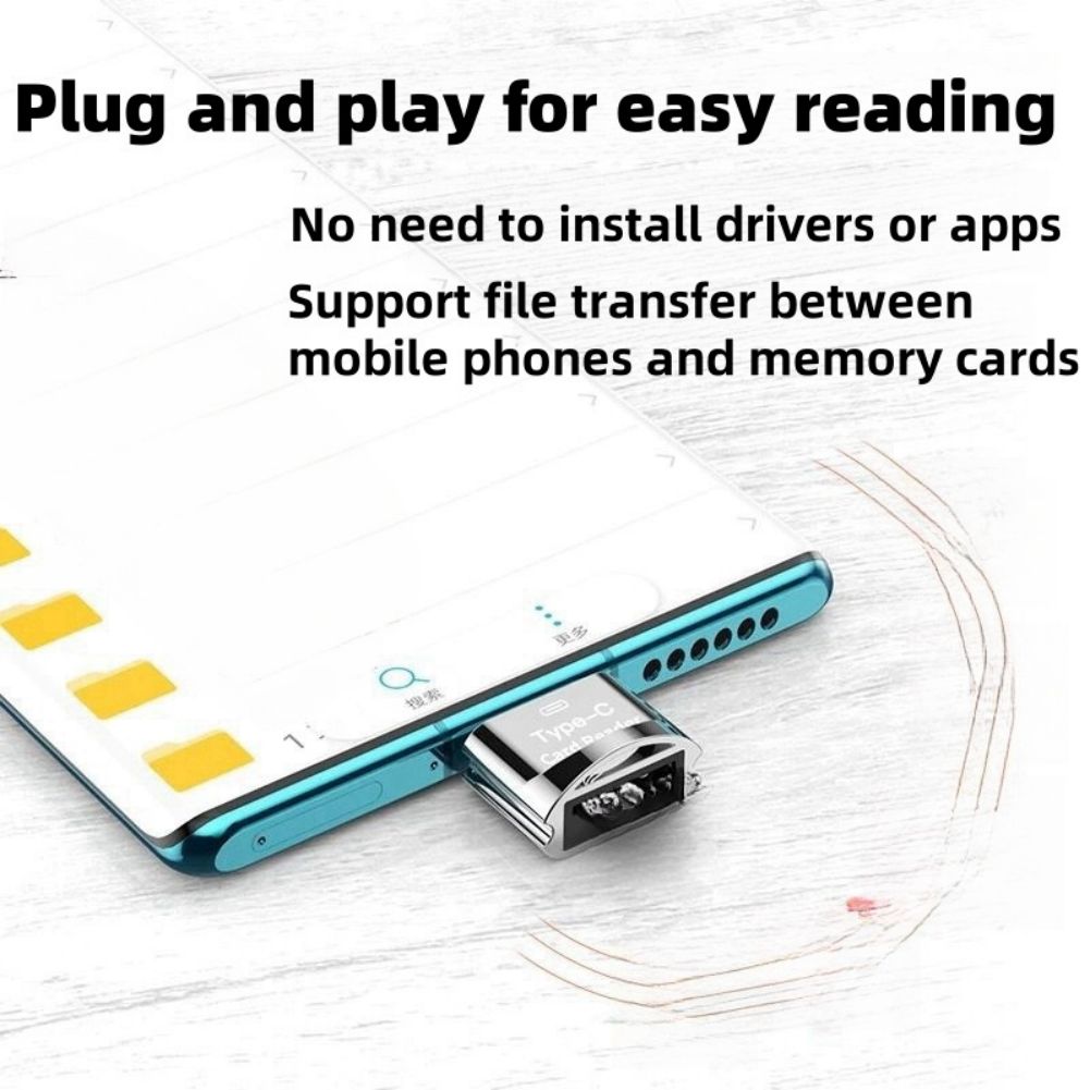 GC Type-C/USB3.1 Mini Card Reader 480Mbps High Speed USB Type C To Micro-SD TF Adapter Card Reader For Phone Laptop. 