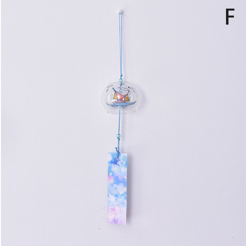 Japanese Glass Wind Chime Garden Ornament Indoor Window Hanging Decor