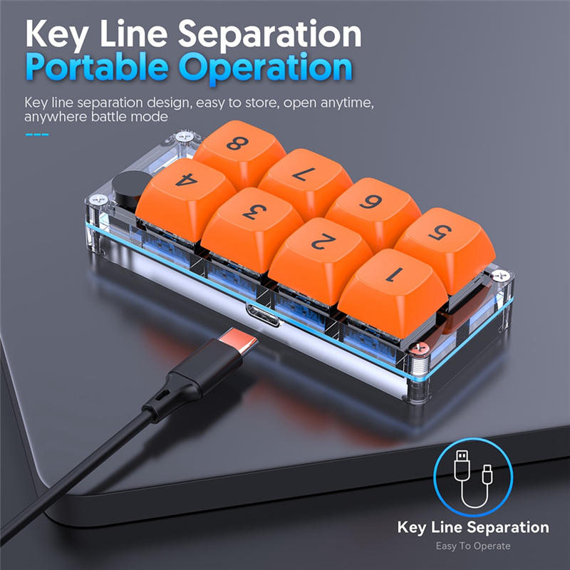 MKESPN RGB Programming Custom Mechanical Keyboard and Gaming Mouse Combo 8 Key Copy Paste Mini Button Accessory Part Kit for Photoshop Hotswap. 